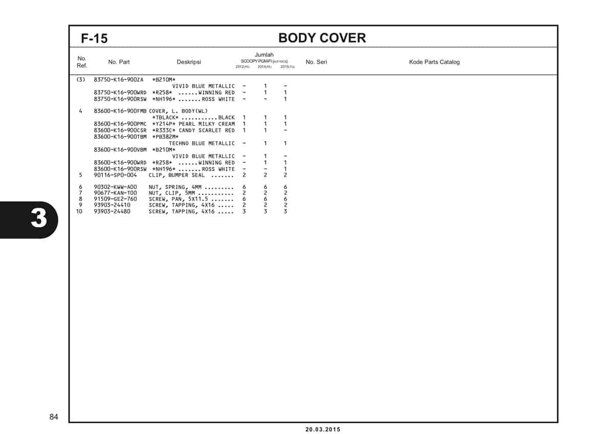 F-15 Body Cover Katalog Scoopy eSP K16