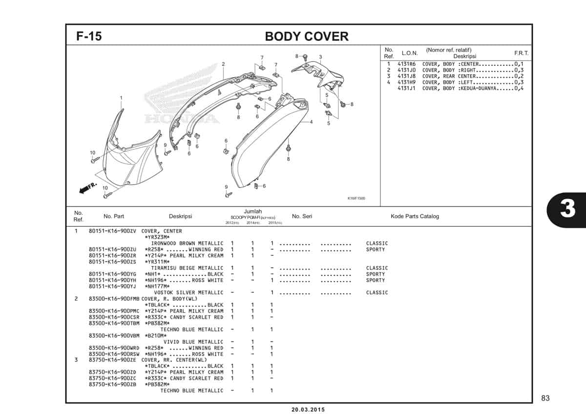 F-15 Body Cover Katalog Scoopy eSP K16