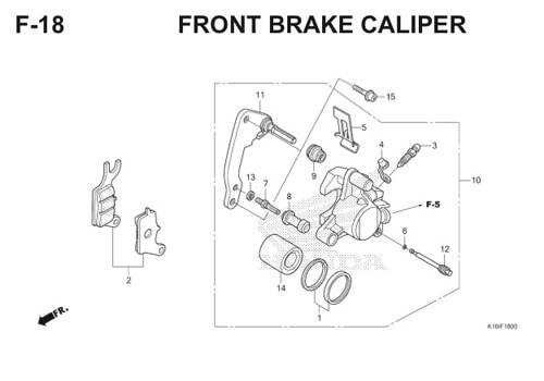 F18 – Front Brake Caliper – Katalog Honda Scoopy eSP K16