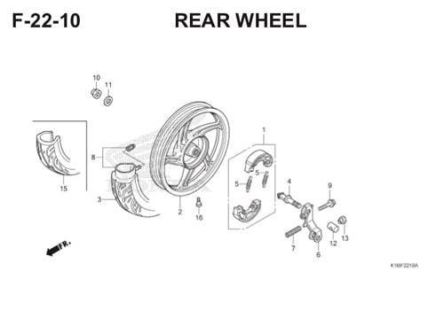 F-22-10 Rear Wheel Scoopy eSP K16