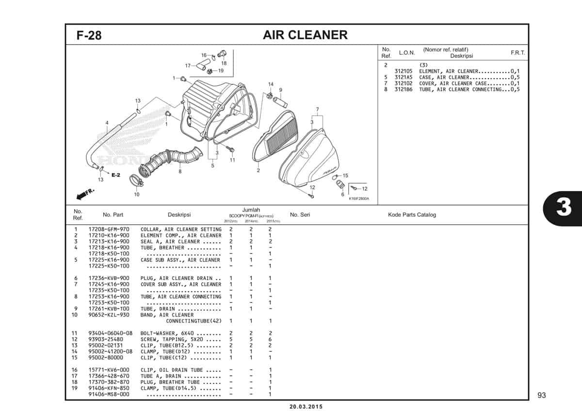 F-28 Air Cleaner Katalog Scoopy eSP K16