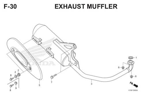 F-30 Exhaust Muffler Scoopy eSP K16