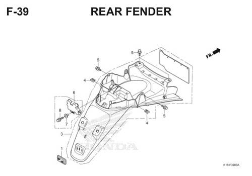 F39 – Rear Fender – Katalog Honda Scoopy eSP K16