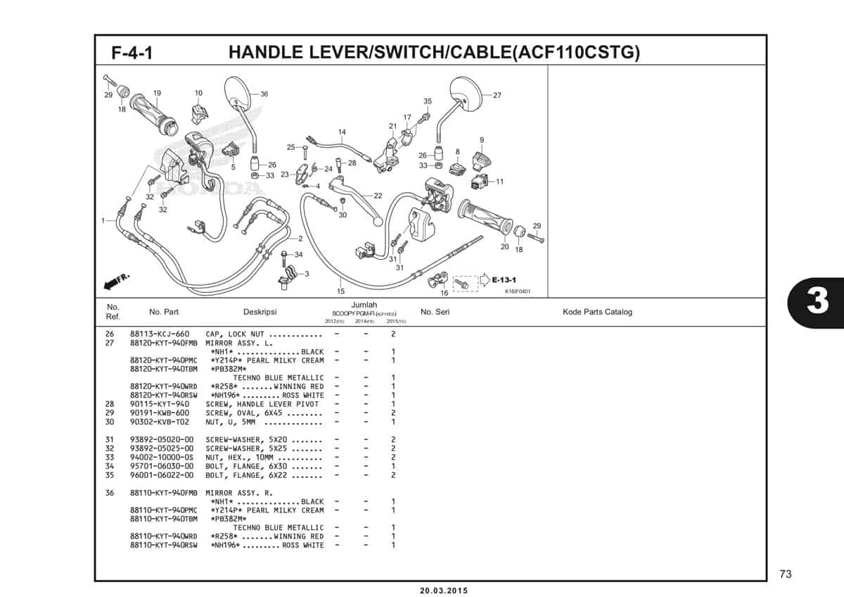 F-4-1 Handle Lever/Switch/Cable (ACF110CSTG) Katalog Scoopy eSP K16