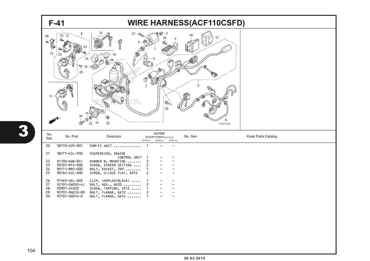 F-41 Wire Harness (ACF110CSFD) Katalog Scoopy eSP K16