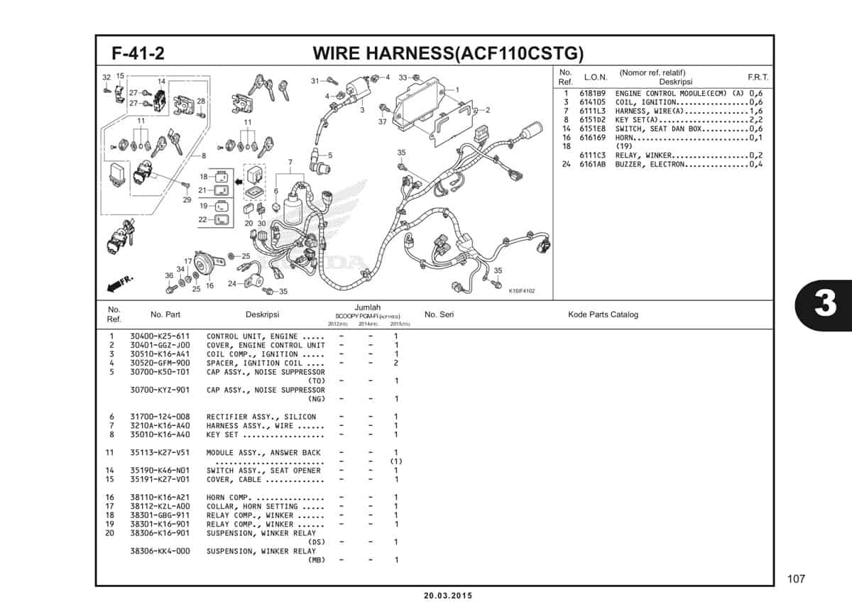 F-41-2 Wire Harness (ACF110CSTG) Katalog Scoopy eSP K16