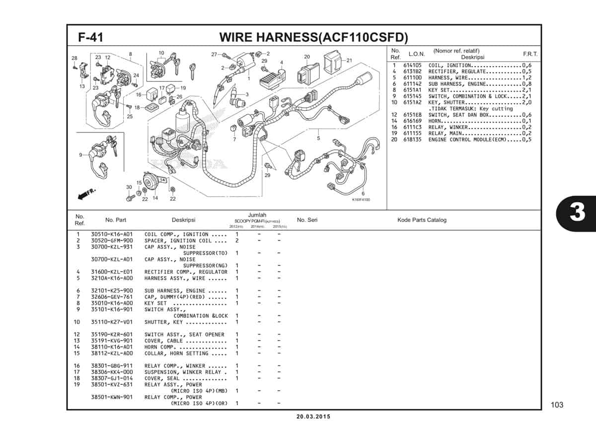 F-41 Wire Harness (ACF110CSFD) Katalog Scoopy eSP K16