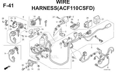 F41 – Wire Harness (ACF110CSFD) – Katalog Honda Scoopy eSP K16