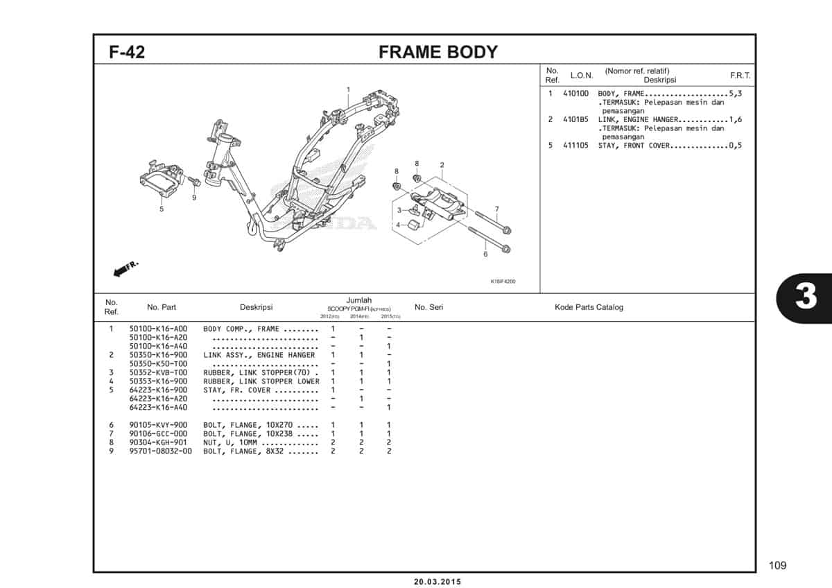 F-42 Frame Body Katalog Scoopy eSP K16