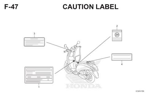 F-47 Caution Label Scoopy eSP K16