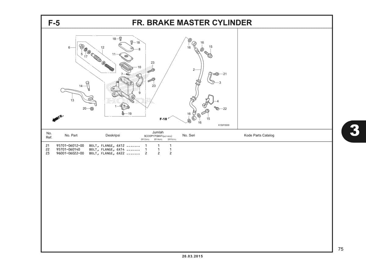 F-5 FR.Brake Master Cylinder Katalog Scoopy eSP K16