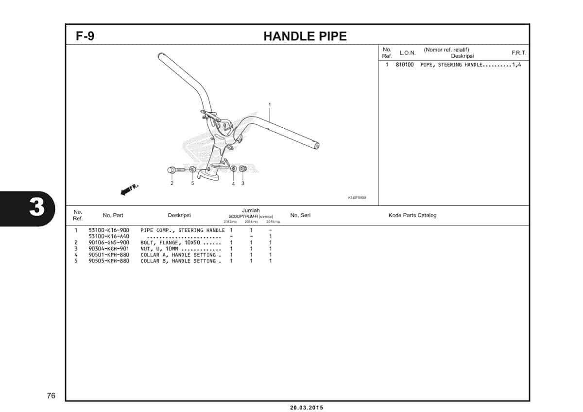 F-9 Handle Pipe Katalog Scoopy eSP K16