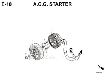 E10 –  A.C.G. Starter – Katalog Honda New Vario 150 K59J