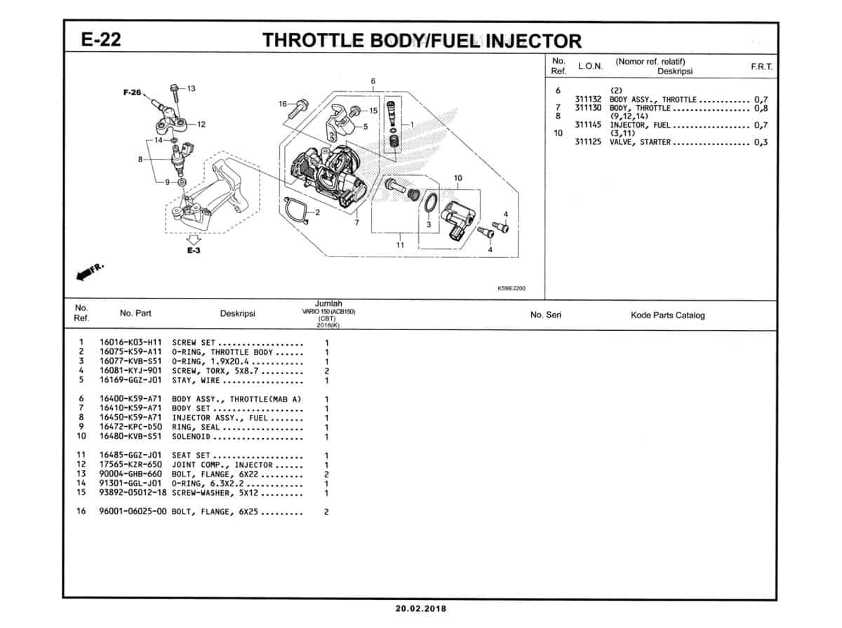 E-22-Throttle-Body-Fuel-Injector-Katalog-New-Vario-150-K59J