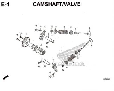 E4- Camshaft / Valve – Katalog Honda PCX 150 K97