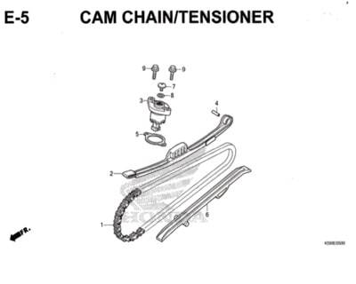 E5 – Cam Chain / Tensioner – Katalog Honda New Vario 150 K59J