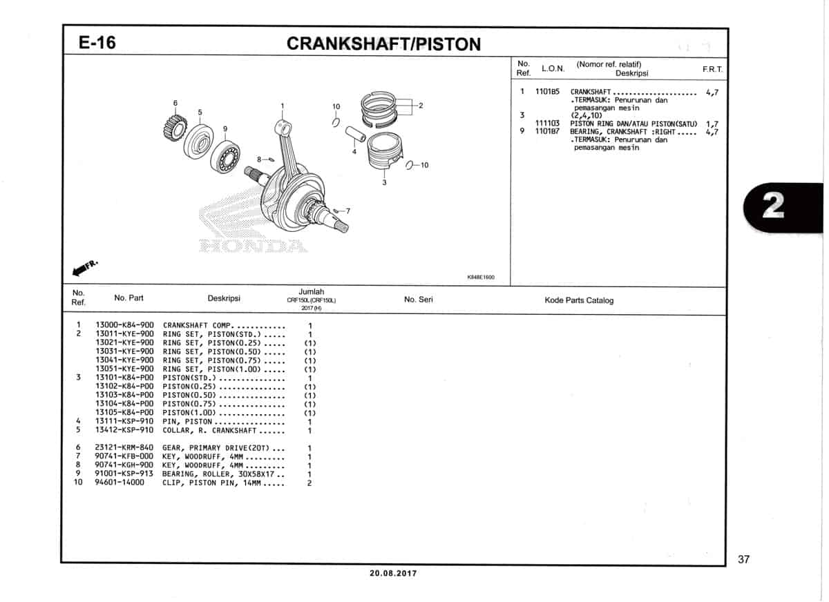 E16-Crankshaft-Piston-Katalog-Honda-Crf-150L