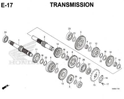 E17 – Transmission – Katalog Honda CRF 150L