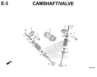 E3 – Camshaft / Valve – Katalog Honda CRF 150L