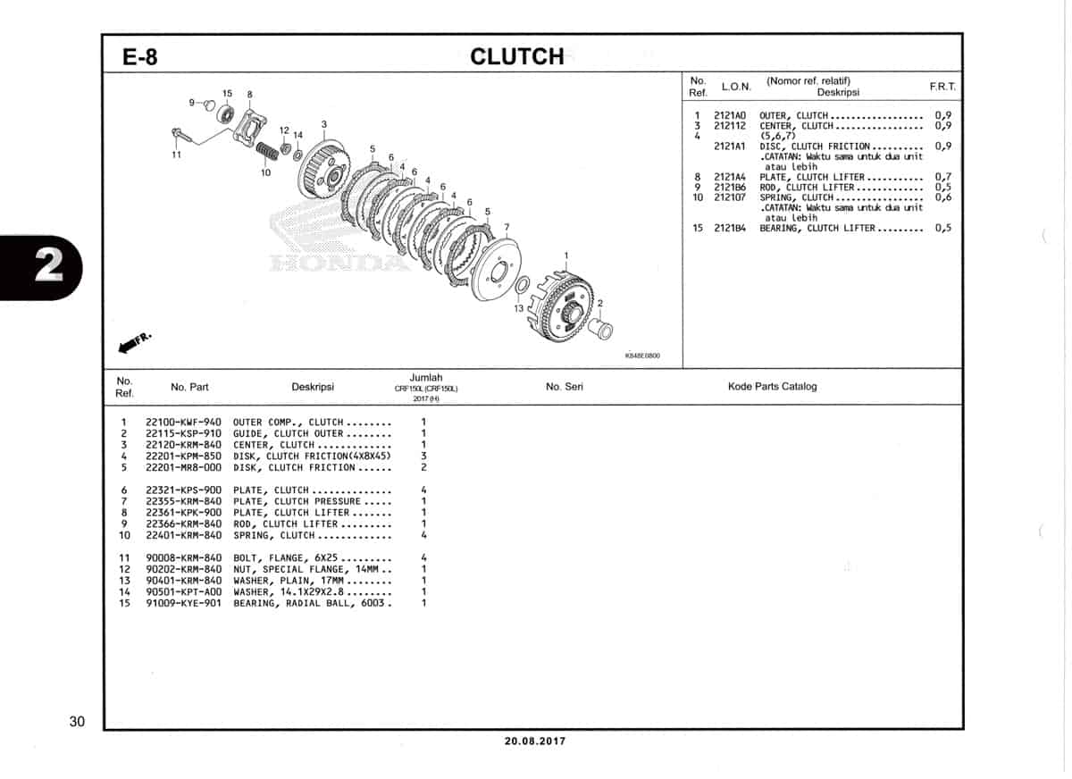 E8-Clutch-Katalog-Honda-Crf-150L