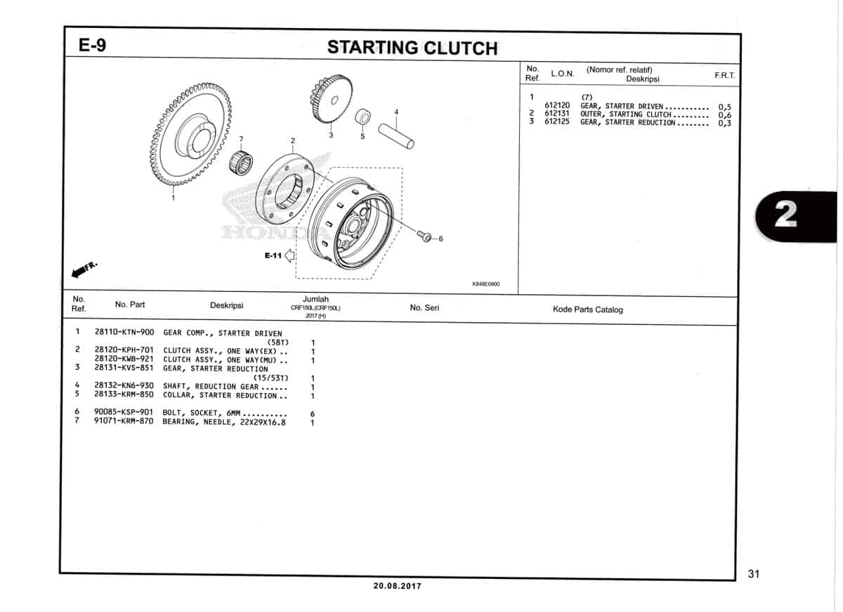 E9-Starting-Clutch-Katalog-Honda-Crf-150L