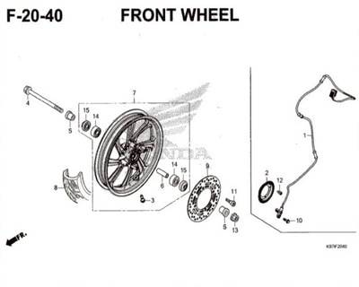 F20-40 – Front Wheel – Katalog Honda PCX 150 K97