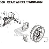 F22-30 – Rear Wheel / Swingarm – Katalog Honda PCX 150 K97