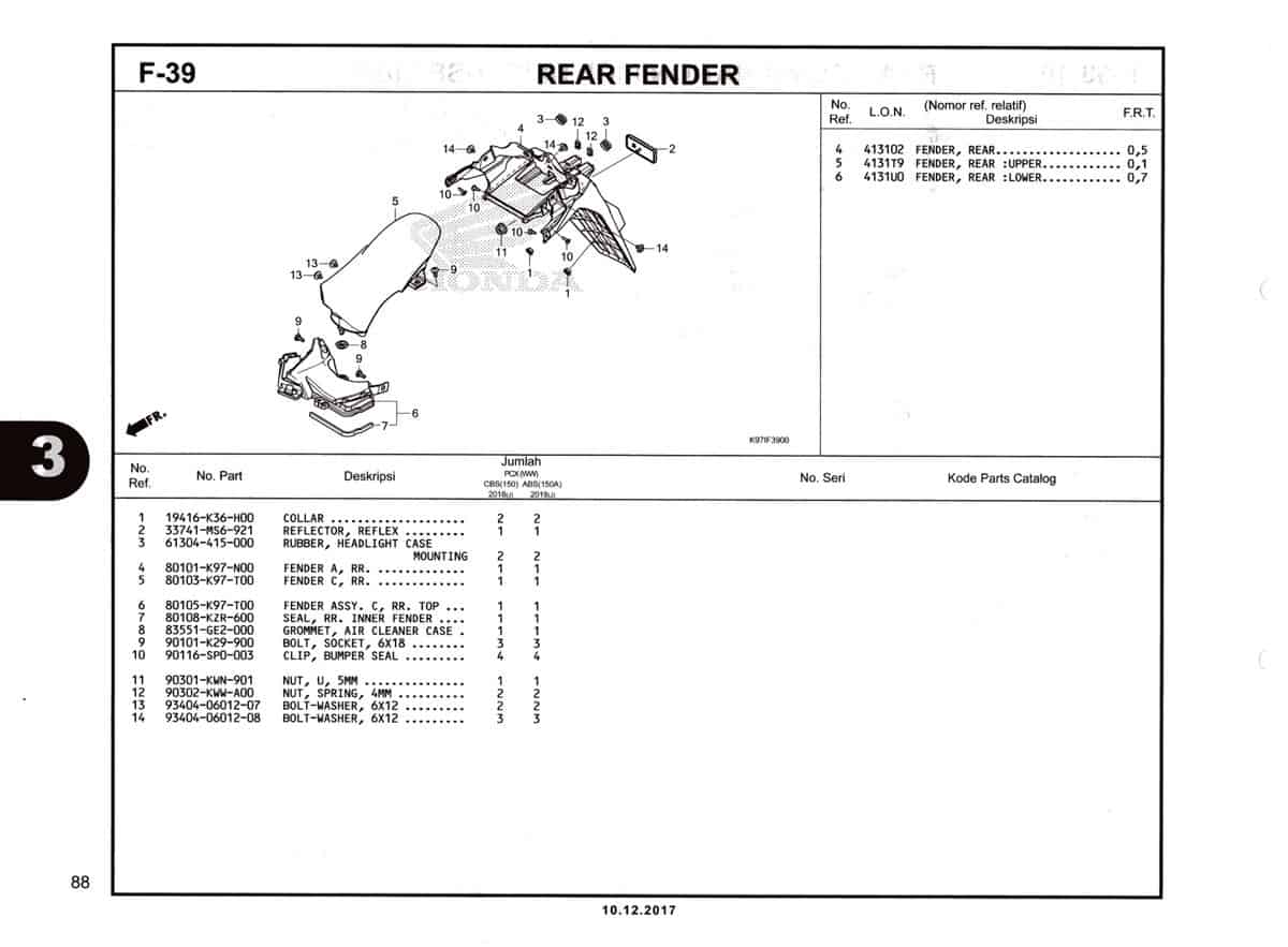 F-39-Rear-Fender-Katalog-Pcx-150-K97