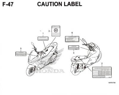 F-47-Caution-Label-Pcx-150-K97