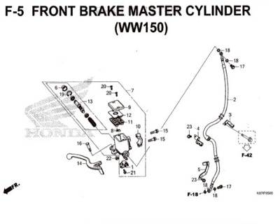 F5 – Front Brake Master Cylinder (WW150) – Katalog Honda PCX 150 K97