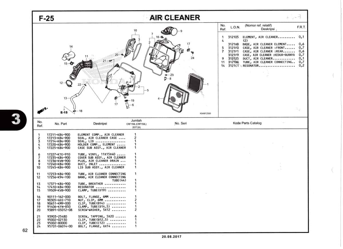 F25-Air-Cleaner-Katalog-Honda-Crf-150L