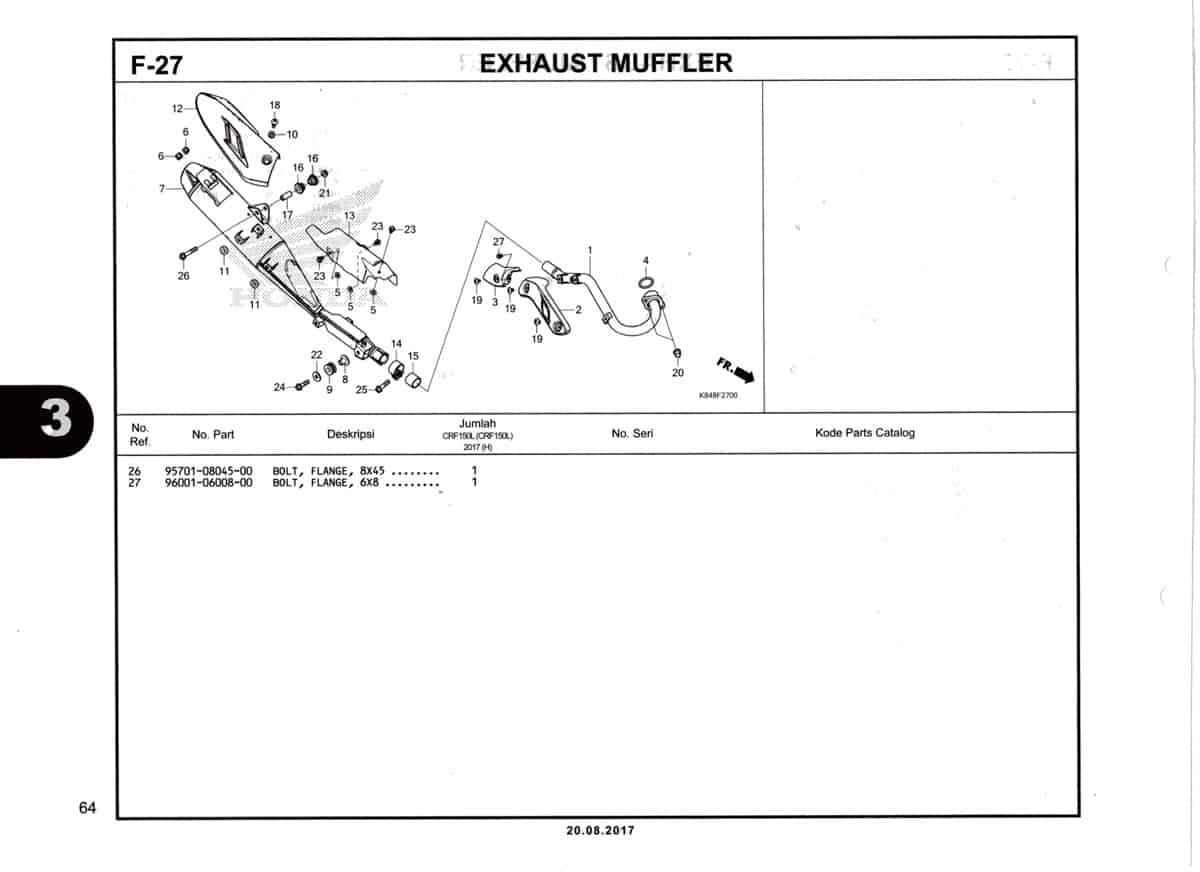 F27-Exhaust-Muffler-Katalog-Honda-Crf-150L