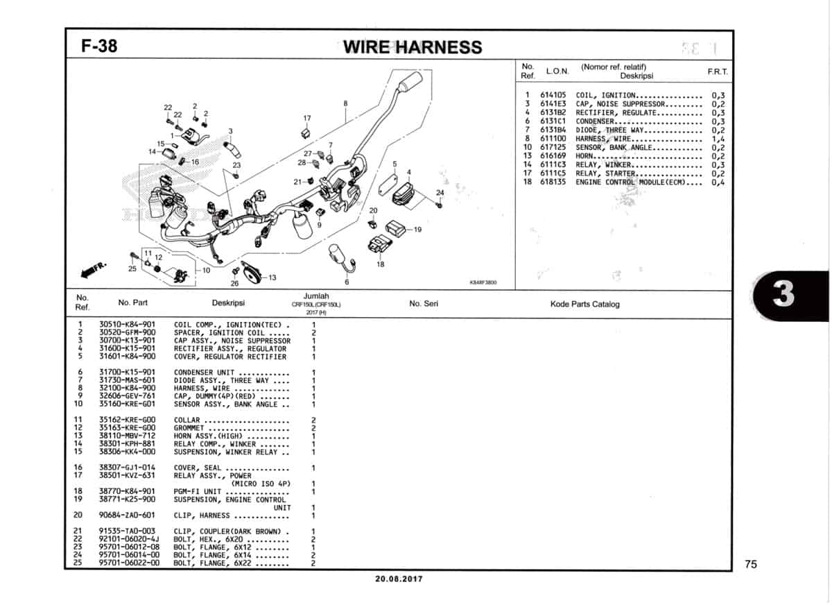 F38-Wire-Harness-Katalog--Honda-Crf-150L