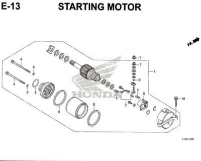 E13 – Starting Motor – Katalog Honda CB150 Verza