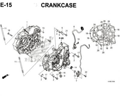 E15 – Crankcase – Katalog Honda CB150 Verza