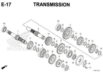 E17 – Transmission – Katalog Honda CB150 Verza