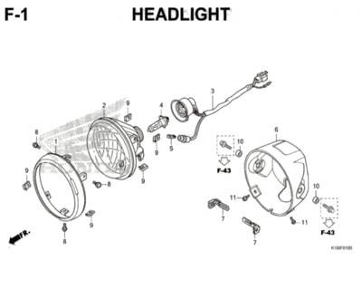 F1 – Headlight – Katalog Honda CB150 Verza