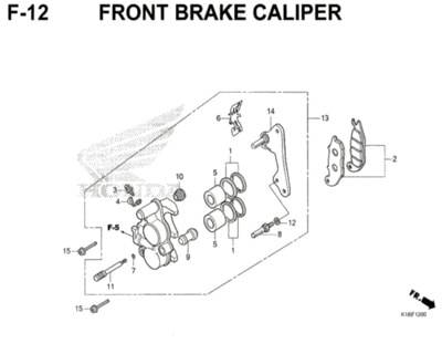 F12 – Front Brake Caliper – Katalog Honda CB150 Verza