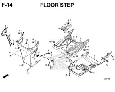 F14 – Floor Step – Katalog Honda New Vario 150 K59J