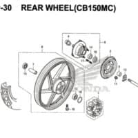 F19-30 – Rear Wheel (CB150MC) – Katalog Honda CB150 Verza
