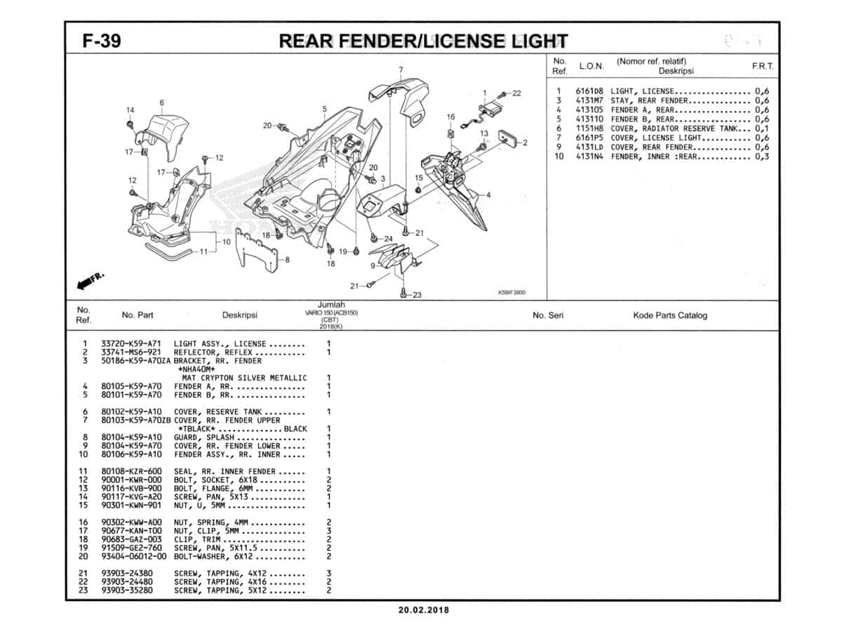 F-39-Rear-Fender-License-Light-Katalog-New-Vario-150-K59J