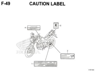 F49 – Caution Label – Katalog Honda CB150 Verza