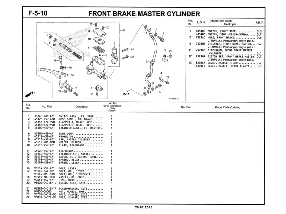 F-5-10-Front-Brake-Master-Cylinder-Katalog-New-Vario-150-K59J