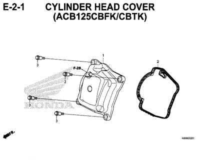 E2-1 Cylinder Head Cover (ACB125CBFK/CBTK) – Katalog Honda New Vario 125 K60R