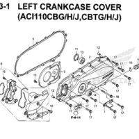 E13-1 – Left Crankcase Cover (ACI110CBG/H/J,CBTG/H/J) – Katalog Honda New Vario 110