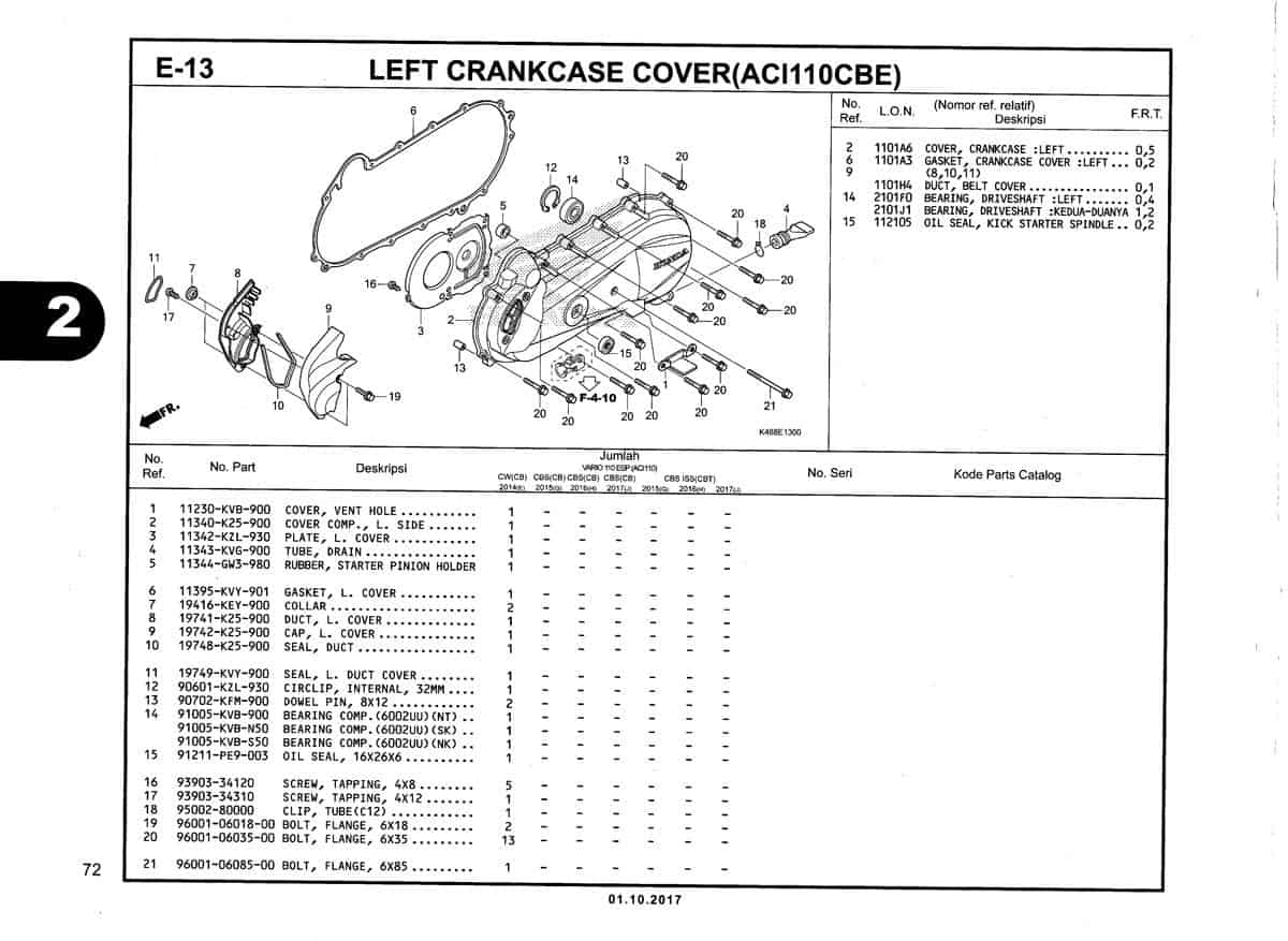 E-13-Left-Crankcase-Cover-(ACI110CBE)-Katalog-New-Vario-110
