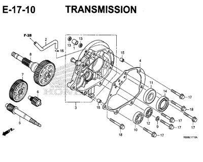 E17-10 – Transmission – Katalog Honda New Vario 125 K60R