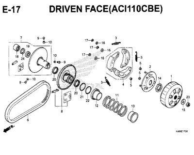 E17 – Driven Face (ACI110CBE) – Katalog Honda New Vario 110