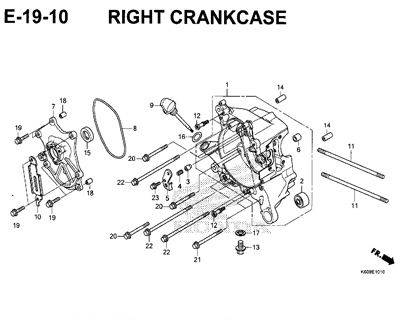 E19-10 – Right Crankcase – Katalog Honda New Vario 125 K60R