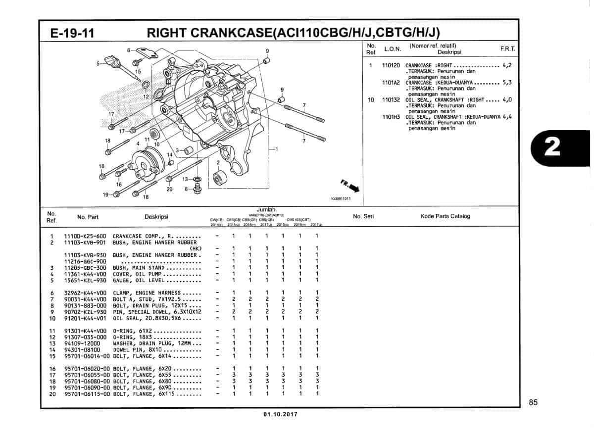 E-19-11-Right-Crankcase-(ACI110CBG-H-J,CBTG-H-j)-Katalog-New-Vario-110